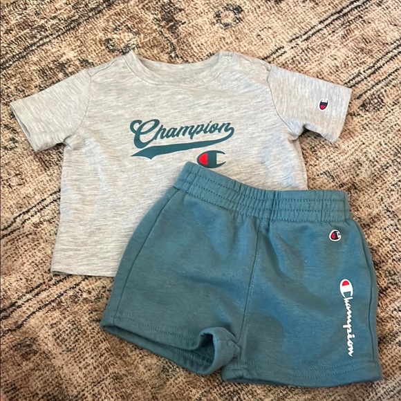 Champion 3 Month Heather Gray and Teal Baby Set - Picture 1 of 1
